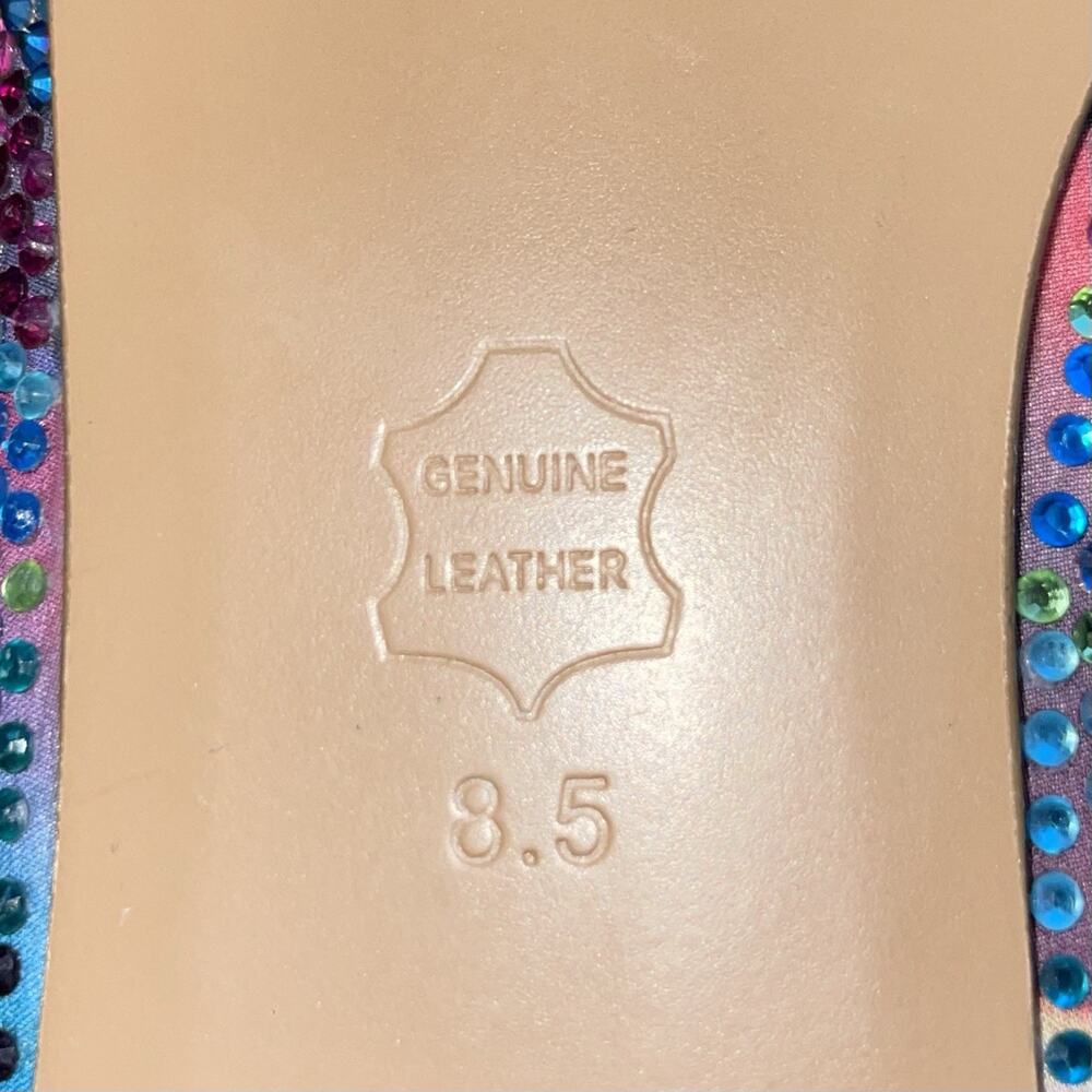 Steve Madden Multicolor Rhinestone Slip-On Flats Rainbow - Picture 8 of 9